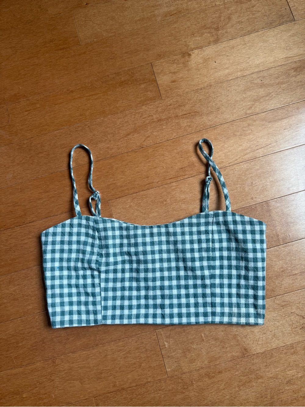 Brandy Melville Teal and White Gingham Cami